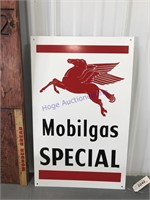 Mobilgas tin sign- approx 21.5"Tx13.5"W