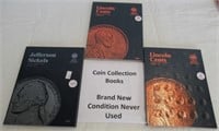(3) Collector Coin Books Including (2) Lincoln