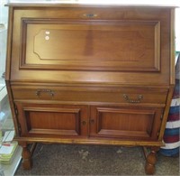 Vintage Wood Secretary Desk with Drawer and