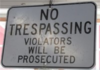 No Trespassers Sign. Measures 14" x 20".
