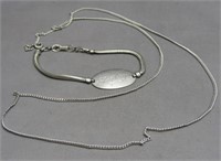 (2) Sterling Silver Pieces Including 24" Necklace