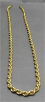 14K Yellow Gold 18" Rope Necklace.  11 Grams
