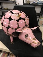 The really fat pink pig made out of recycled metal