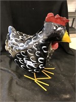 The black speckled hen handmade handpainted
