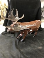 Moose, hand made out of recycled metal