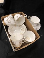 Set of 5 cowboy cups and saucers from Red Rose