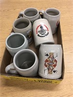 Seven German beer mugs
