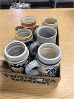 Six beer mugs - two of them made in occupied Japan