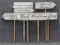 6pc Wooden Wedding Direction Signs