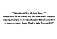 ***Attention All Out-of-State Buyers***