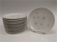 Set of 17 Mid-Century Star Glow Starburst Plates