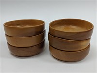 Set of 6 Mid-Century Wolverine Wood Salad Bowls