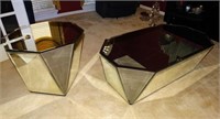 Mid-Century Mirrored Coffee Table & End Table