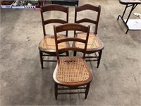 LOT OF 3 CANE CHAIRS
