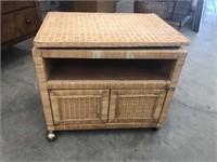ROLLING WICKER STAND