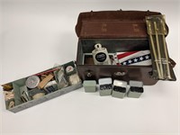 Reloading  and Gun Cleaning Items in Leather Case