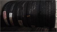 6 - Automotive Tires, Various Sizes and Treads