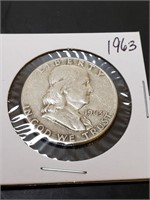 1963 Franklin Half Dollar 90% Silver