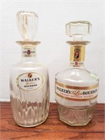 (2) Vtg Pressed Glass Decanters - Walker's