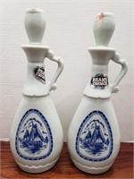 Delft Blue Milk Glass Decanters