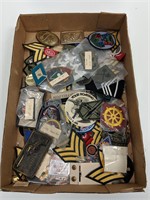 Flat of Vintage Military Patches and Emblems
