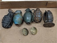 Group of Dummy/Practice Grenades and US Conches