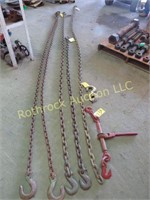 (4) Chains, Rachet(Load binder), Swivel Hook;