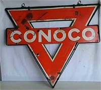 DSP Conoco die-cut sign with original bracket