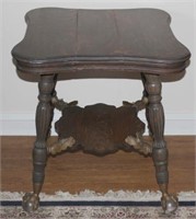 Massive Oak ball & talon footed center table