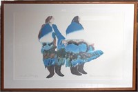 framed print 2 Native Americans, signed lower