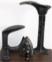 decorated flat iron(cracked handle), (2)