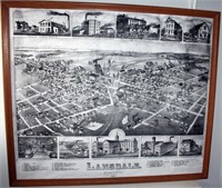 framed reprint of Lansdale town view-1885,
