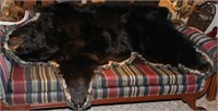 Black Bear rug with head & 4 paws, 6' l