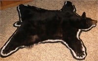 Black Bear rug with head & 4 paws, 5' L