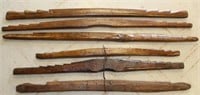 6 vintage wooden gambrel sticks