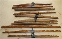 10 vintage wooden gambrel sticks