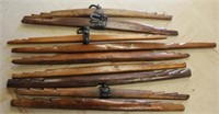 9 vintage wooden gambrel sticks
