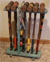 Croquet set in rack