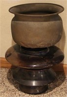 ceramic insulator - 15" dia. and brass planter