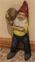 solid cast iron garden gnome, 10" H