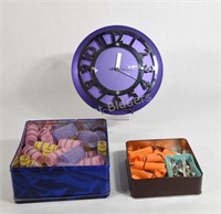 Variety of Curler's, Perm, Clips and Wall Clock