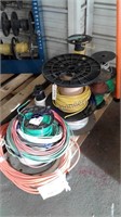 Many partial spools asst. electrical wire, cord