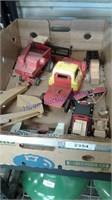 Assorted toys, parts