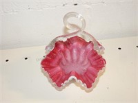 Pink Cranberry Glass Basket
