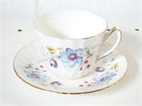 Sutherland Tea Cup & Saucer, Blue Flower