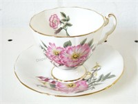 Adderley Teacup & Sacuer, Pink Flower