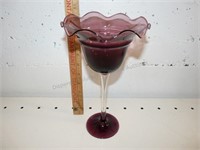 Purple Art Glass, Stemmed 10"