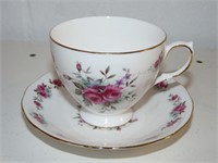 Queen Anne Tea Cup & Saucer, Pink Rose