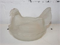 Frosted Glass Nesting Hen