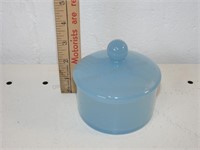 Blue Glass Opaline Powder Dish
